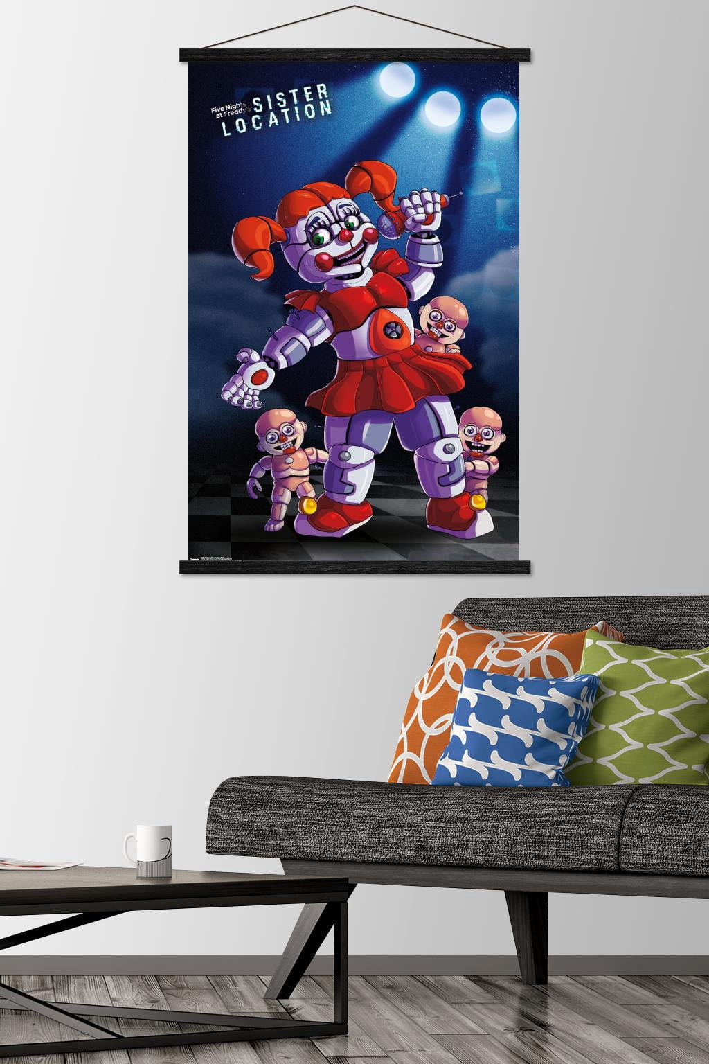Five Nights at Freddy's: Sister Location - Baby Wall Poster with Wooden Magnetic Frame, 22.375" x 34"