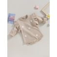 thumbnail image 3 of Bagilaanoe Newborn Baby Girls Knitted Romper Sweater Long Sleeve Bodysuits Floral Embroidery Pullover 3M 6M 12M 18M Infant Warm Jumpers Tops Fall Loose Knitwear, 3 of 8