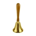 thumbnail image 1 of Campana de mano de latón, campana decorativa, mango de madera, campana para cena, campana para almuerzo, decoración 9 cm x 211 cm, 1 of 9