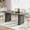 Oak gray, variant on PYY 62" Rectangular Dining Table for 6-8 – Sturdy Solid Wood Table with Grille Design & Double Pedestal Base, Modern Gray Finish – Oak Gray