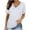 *White, variant on ClodeEU Womens Summer Short Sleeve V Neck T-Shirts ,Trendy Lightweight Soft Loose Fit Tee Light Blue,Womens Plus M