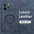 thumbnail image 5 of Allytechgroup MagSafe Compatible Phone Case for Apple iPhone 13 Pro Max, Slim Fit PU Leather TPU Back Cover Magnetic Shockproof Bumper Lightweight Retro Case Cover for iPhone 13 Pro Max, Blue, 5 of 10