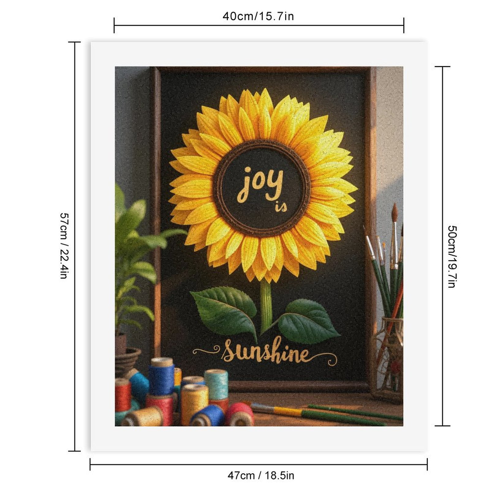 Paint By Numbers Kit for Adults Beginner - DIY Sunflower Art Joy Sunshine Frame Canvas Painting Kits for Adults, Frameless Paint By Number for Adults for Home Wall Decor 16x20 Inch
