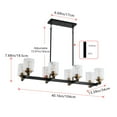 thumbnail image 4 of Aiwen 40 In Linear Chandelier Over Kitchen Island, Rustic Industrial 8-Light Pendant Light Fixture, 4 of 9