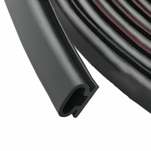 ICERUN Self-adhesive Rubber Door Sealing Flexible Strip D-shape Sealing Strip for Door Frame Insulation Sliding Door Door Ventilation (6m/19.68ft,Black)