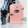 thumbnail image 3 of Koolatron 4L Retro Portable Mini Fridge 12V DC 110V 6 Can Cooler Pink, 3 of 30