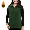 thumbnail image 2 of Makaor Fleece Coats Women Collared Jacket Solid Plus Size Zipper Long Sleeve Outerwear Soft Warm Tops Clothes Pockets, 2 of 6