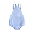 thumbnail image 2 of Musuos Infant Baby Cotton Linen Overalls 0-24 Months Solid Color Sleeveless Square Neck Backless Romper for Boys Girls, 2 of 9