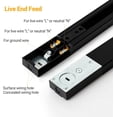 thumbnail image 4 of VANoopee 5-Color 6-Light LED Track Lighting Kit with 6.6FT H Type Track Lighting Rail, LED Track Light Heads Dimmable Modern Kitchen Track Lighting Fixtures Ceiling Spotlight, CRI90+ 10W 800lm Black, 4 of 9
