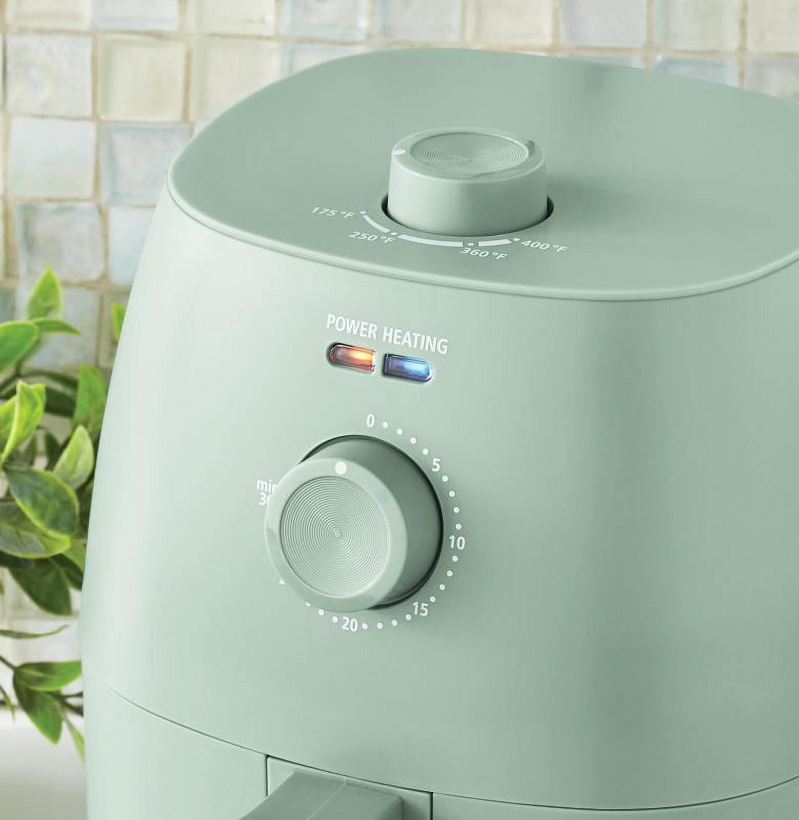 Mainstays 2.2 Qt Air Fryer, Sage Green - Automatic Shutoff, Nonstick