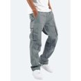 thumbnail image 1 of 4XL Hombres Ropa de trabajo cómoda Algodón Lino Multibolsillos Casual Suelto Baggy Pantalones largos tipo cargo, 1 of 4