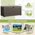 thumbnail image 7 of Homall 120 Gallon Outdoor Patio Box Deck Plastic Resin Storage Box Backyard, Dark Brown, 7 of 7