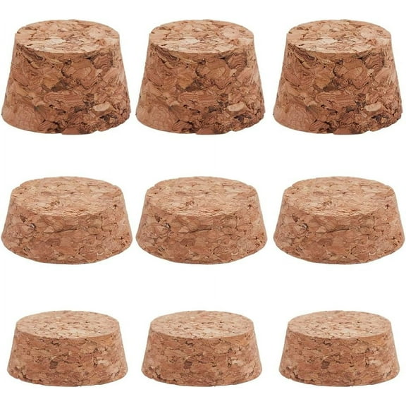 27PCS 3 Sizes Cork Stoppers 1 to 1.2 Inch Diameter Tapered Plugs Natural Soft Wood Replacement for Wine Beer Glass Bottles Mason Jars Beige