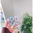 thumbnail image 2 of for AirPods 2nd 1st Gen Case,Clear Cute Glitter Flower Floral Design for AirPods Case with Keychain,Women Girl Soft Smooth TPU Protective Cover for Airpods 2/1-Blue Pink, 2 of 9