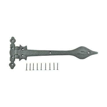 Black Wrought Iron Strap Hinge Doors or Gates Spear Tip 11-3/4in Wide Pack of 2