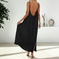thumbnail image 6 of Gubotare Women's Maxi Dresses for Women Casual Long Summer Sun Dresses 2026 Spaghetti Strap Hawaiian Vacation Outfits for Women (Black,L), 6 of 7
