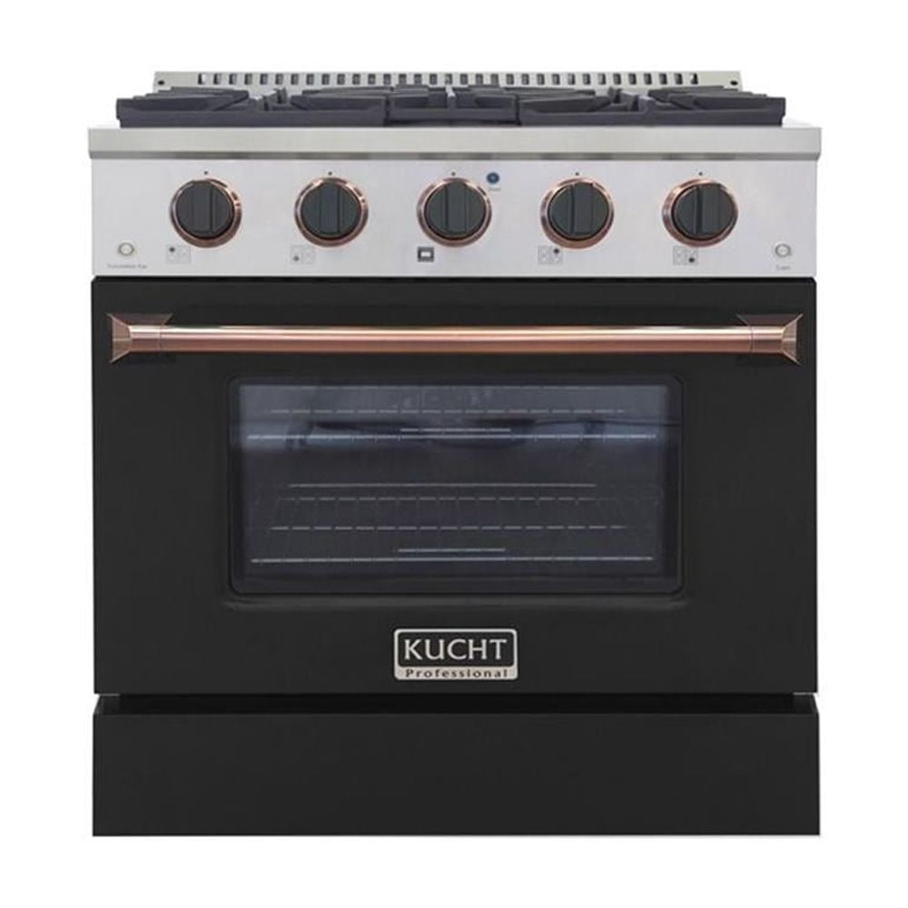 Pemberly Row 30" Stainless Steel Propane Gas Range in Rose Gold/Silver