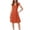 Orange, variant on OSOLU Women Solid Color Short Sleeve V-Neck Dress Large Swing Dresses Summer Casual Skirt Leisure Skirts