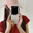 thumbnail image 4 of Case for Samsung Galaxy Z Flip 6, Cute Beautiful Colorful Flowers Pattern Design Curly Wavy Frame Girls Women TPU Phone Cover with Wrist Chain (no Chain), 4 of 13