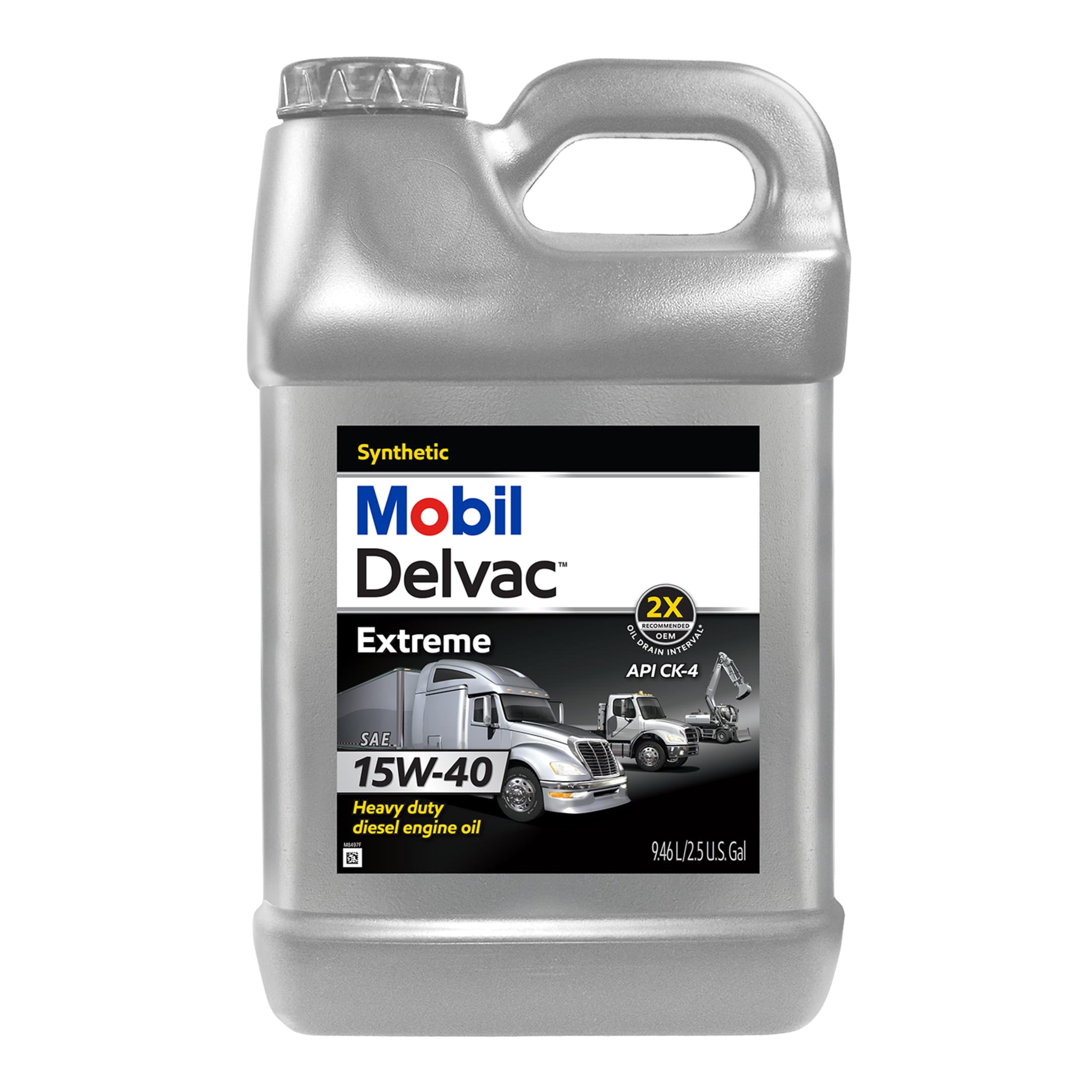 (4 pack) Mobil Delvac Extreme Heavy Duty Full Synthetic Diesel Engine Oil 15W-40, 2.5 Gal
