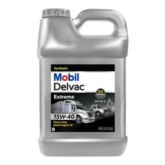 Mobil Delvac Extreme Heavy Duty Full Synthetic Diesel Engine Oil 15W-40, 2.5 Gal