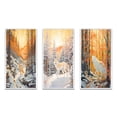 thumbnail image 2 of Designart "White Wild Wolf in Winter Forest Majestic Presence III" Animals Wolf Framed Wall Art Set Of 3 - White Wolf Frame Gallery Wall Set For Home Decor, 2 of 6
