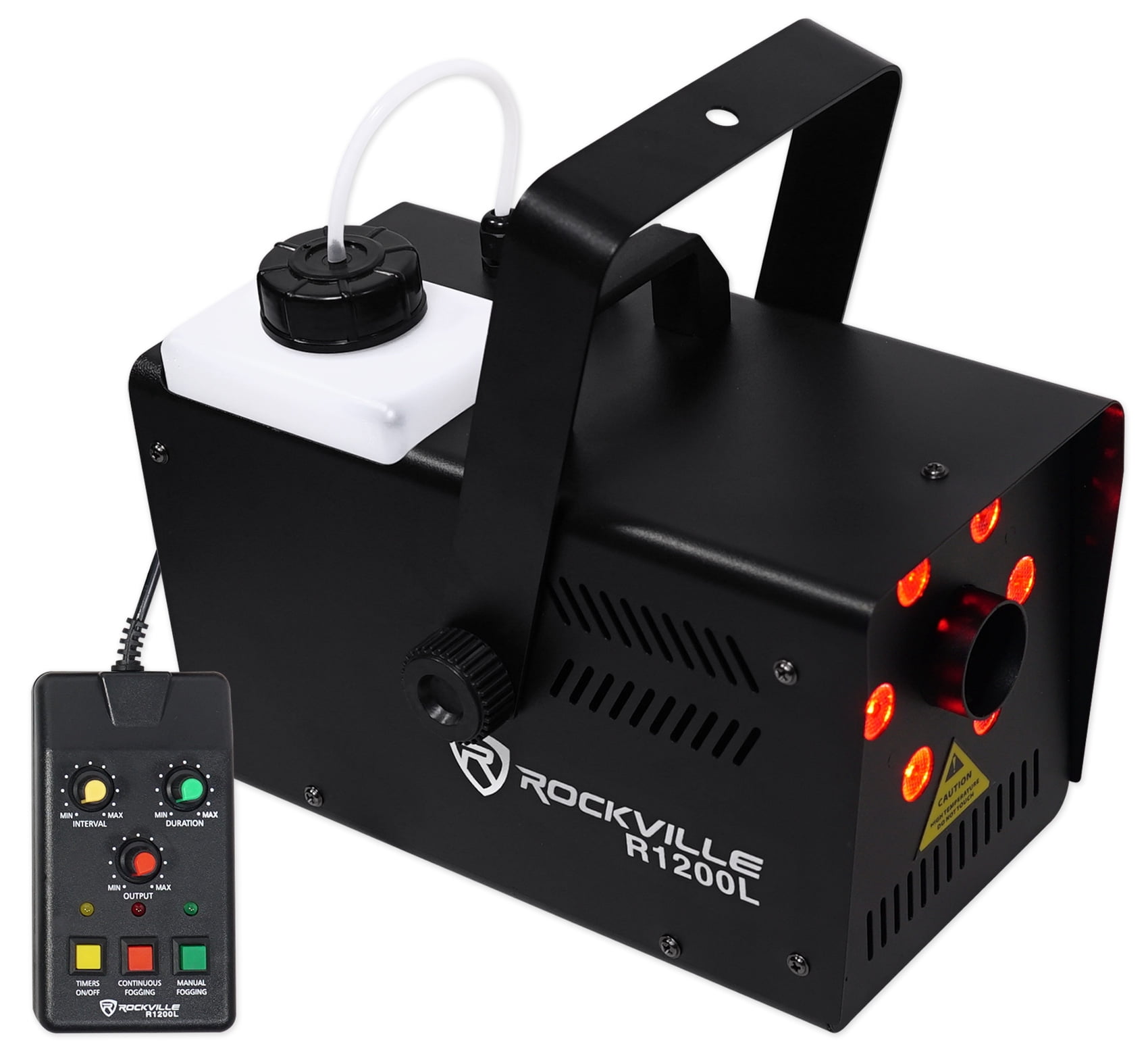Rockville R1200L Fog/Smoke Machine w LED's, 7 Channel DMX+2 Remotes+Gallon Fluid