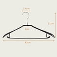 thumbnail image 2 of 5 Pack Wide Shoulder Hangers Metal Suit Hangers Smooth Soft Gloss Grippy Flexible Thick Rubber Blazer Non Slip Jacket Clothes Hangers Black, 2 of 4