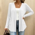 thumbnail image 7 of yillto Plus Size Womens Cardigan Open Front Lightweight Soft Comfy Long Sleeve Loose Coats with Pockets, 7 of 7