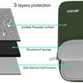 thumbnail image 3 of Mosiso Polyester Vertical Style Water Repellent Laptop Sleeve Case Bag Cover with Pocket for 15-15.6 inch Notebook, MacBook Pro 16 inch M4 M3 M2 M1 2024-2019, Army Green, 3 of 5