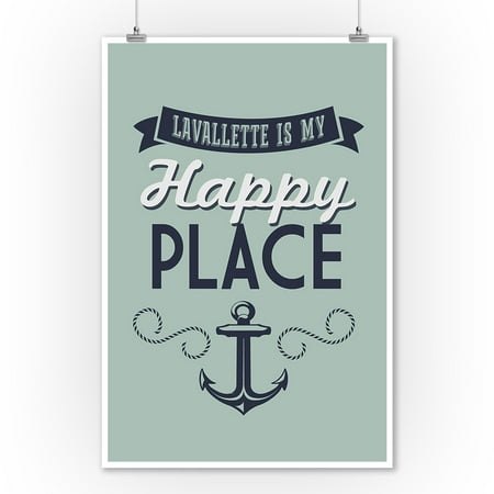 One Happy Place Lavallette, New Jersey - Lavallette Is My Happy Place (#1) - Lantern Press Artwork (9x12 Art Print, Wall Decor Travel Poster) ()