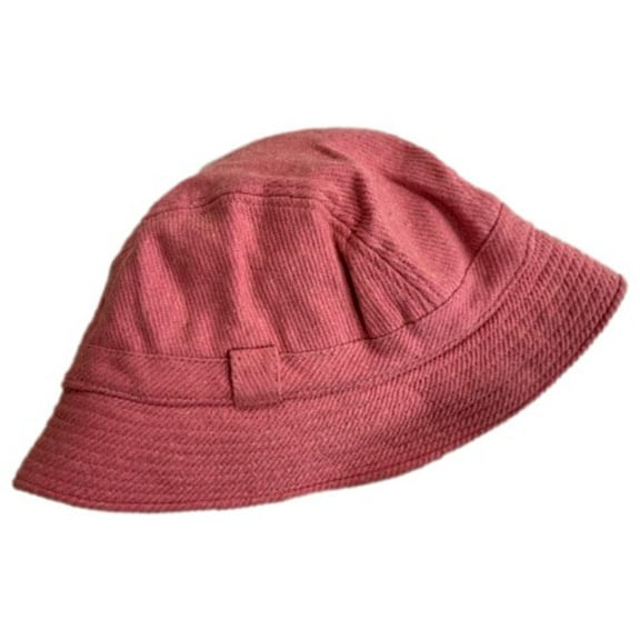 Womens Pink Wool Blend Textured Bucket Hat Cap