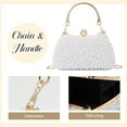 thumbnail image 3 of Zhengup White Pearl Clutch Purses for Women Wedding Bride Pearl Evening Bag Party Clutch Wallet Tote Handbag, 3 of 6