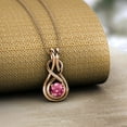 thumbnail image 2 of TriJewels Round Pink Tourmaline (4.00 mm) Solitaire Infinity Love Knot Pendant Necklace in 10K Rose Gold, 2 of 5