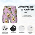 thumbnail image 5 of Sigee Different Avocados Print Mens Swim Trunks with Compression Liner Quick Dry Swim Stretch Beach Shorts with Pockets,S-3XL, 5 of 7