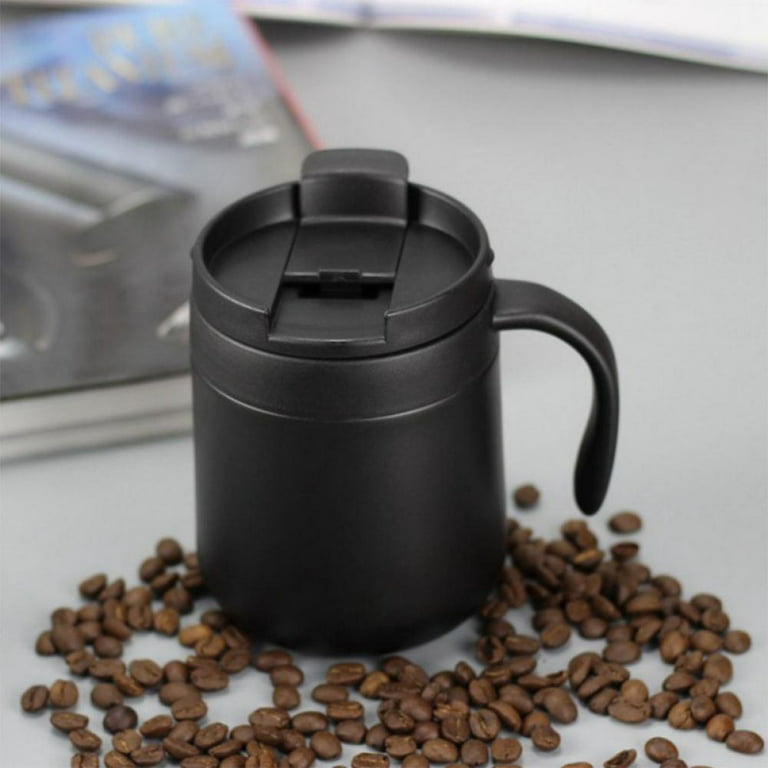 Round Bottom Business Coffee Thermal Mug With Handle, 350ml Travel Flat  Bottom Glass Keeps Coffee, Tea, Drinks Hot Or Chilled