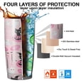 thumbnail image 7 of 20oz Tumblers Pink Halloween Black Cats Ghosts and Pumpkins Stainless Steel Vacuum Insulated Double Wall Travel Tumbler Cups Mug with Lid and Straw,Cleaning Brush for Cold & Hot Drinks, 7 of 7