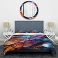 thumbnail image 3 of Designart "Opalescent Fractal Glass Relief in Colorful Abstract II" Abstract Fractal Bedding Covert Set - Abstract Colorful Modern Bed Set With 2 Shams, 3 of 5