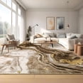 thumbnail image 4 of FairOnly 9'x12'Camel Modern Abstract Non Slip Indoor Area Rug Machine Washable Stain Resistant Floor Cover for Bedroom Kitchen Dining Room, 4 of 7