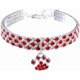 thumbnail image 1 of Pet Collar with Diamonds, Adjustable Crystal Diamond Elastic Heart Claw Pendant Wedding cat and Dog Small pet Necklace Jewelry, Red Red S, 1 of 4