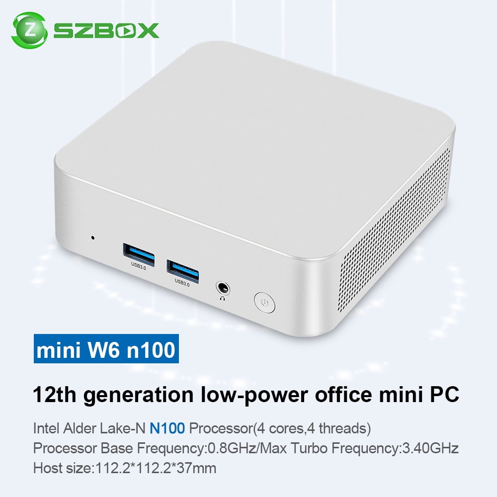 SZBOX W6 N100 Mini PC, Wifi 6, Intel, 8GB RAM, 256GB SSD, Windows