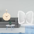 thumbnail image 2 of Reloj de pared de madera con cojín decorativo minimalista y moderno con lazo nórdico, reloj colgante para dormitorio, oficina, hogar, estudio, habitac, 2 of 8