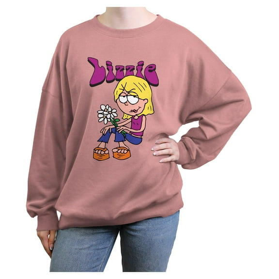 Juniors Lizzie McGuire Retro Cartoon Daisies Sweatshirt