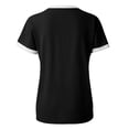 thumbnail image 5 of Kagetolytai Womens Tops Women's Summer Casual Round Neck White Contrast Short Sleeve Summer Tops for Women 2024 Black 3X, 5 of 6