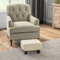 thumbnail image 4 of Lightweight Beige Foot Stool with Linen Touch | Perfect for Relaxing in the Living Room | Facilitates Easy Movement and Placement, 4 of 6