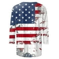 thumbnail image 4 of IchuanyiIndependence Day Womens Shirts , Womens Fashion Round Neck Casual Three Quarter Independence Day Print Tops T-shirt Blouse, 4 of 5