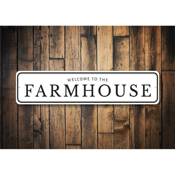 Welcome To The Farmhouse Novelty Sign, Metal Wall Decor - 4x18 inches