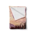 thumbnail image 2 of Landscape Soft Flannel Fleece Blanket, Grand Teton Mountain Range at Sunset Jackson Lake Calm National Park USA, Cozy Plush for Indoor and Outdoor Use, 50" x 60", Peach Pale Yellow, by Ambesonne, 2 of 6