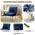 thumbnail image 3 of SEYNAR Modern Glam Pleated Velvet Dining Chair Set of 2, Tufted Upholstered Side Accent Kitchen Chair for Living Room(Navy Blue), 3 of 5