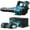 Blue, variant on GINOST Leaf Blower Cordless, 580CFM/160MPH & 3 Speed Levels, Electric Battery-Powered Leaf Blower with 2 x 4.0Ah Batteries and Extension Nozzle, Ideal for Lawn Care, Yard Maintenance